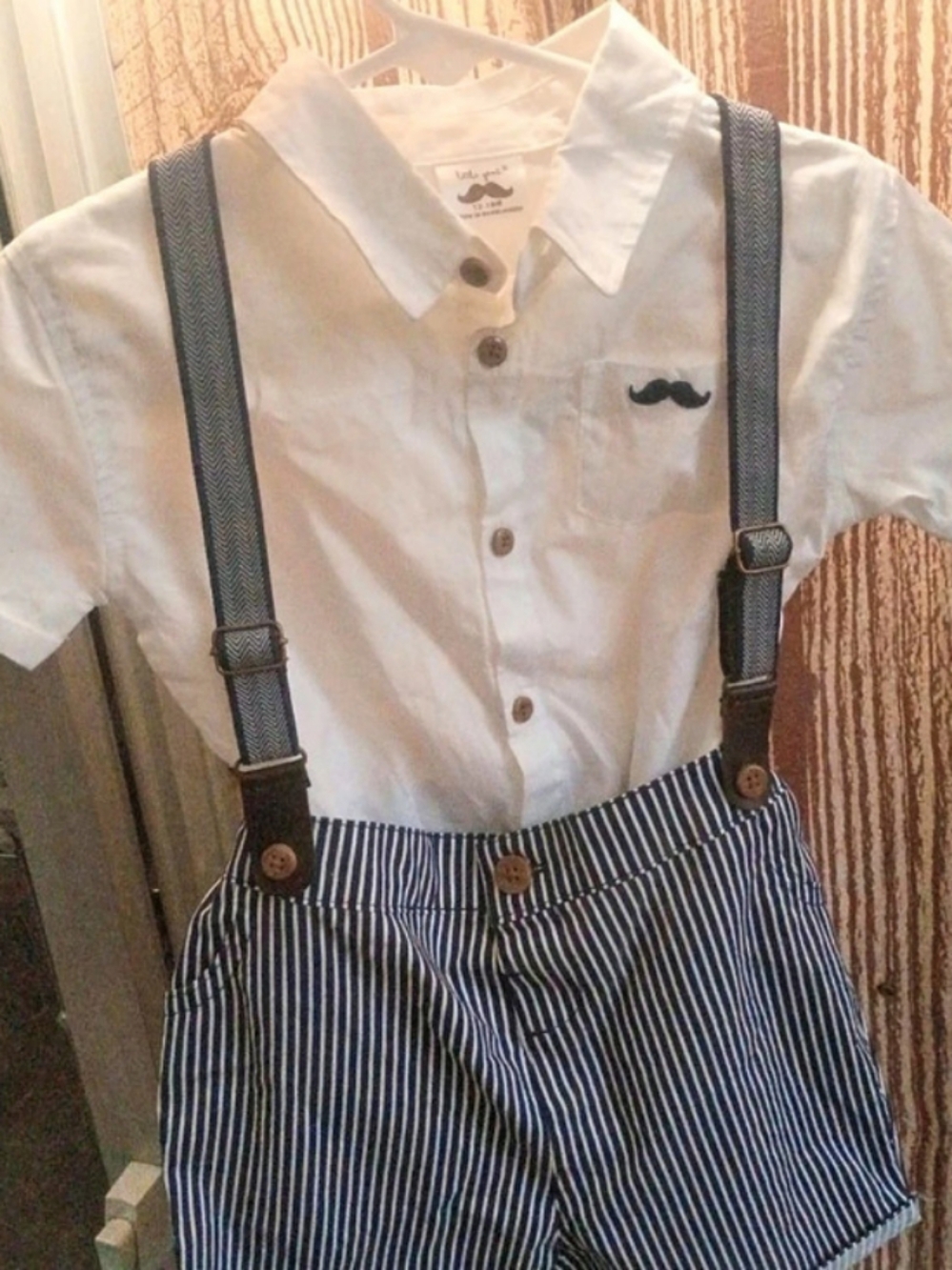 Boys Striped Shirt & Shorts Set Like New